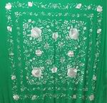 Handmade Embroidered Shawl of Natural Silk. Ref. 1010612VRDMRFL 214.880€ #500351010612VRDMRFL